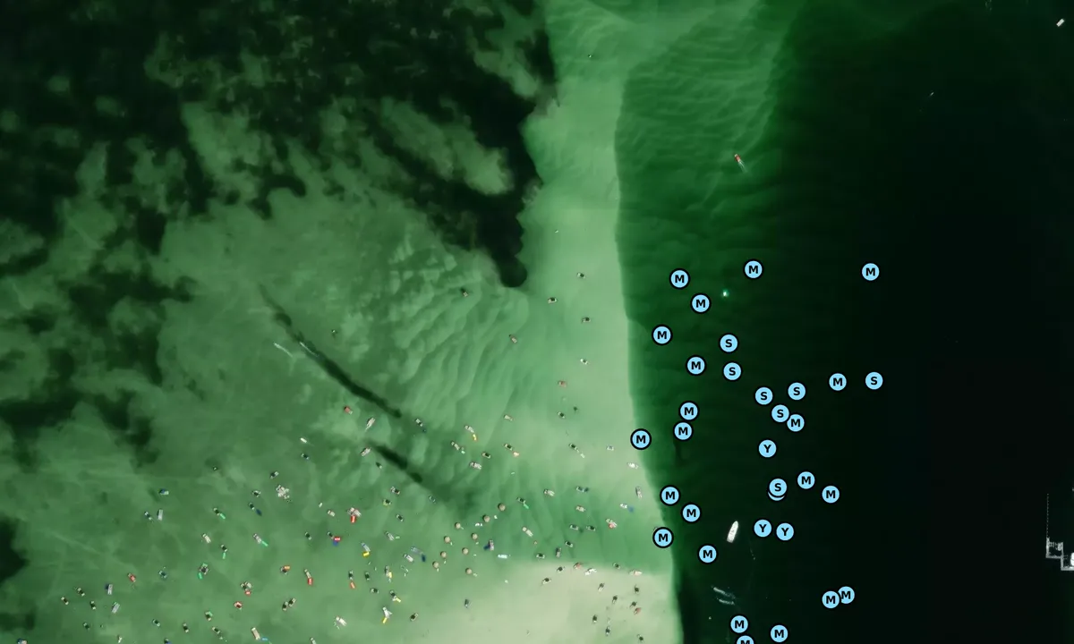 Satelite image of Crab Island - Destin