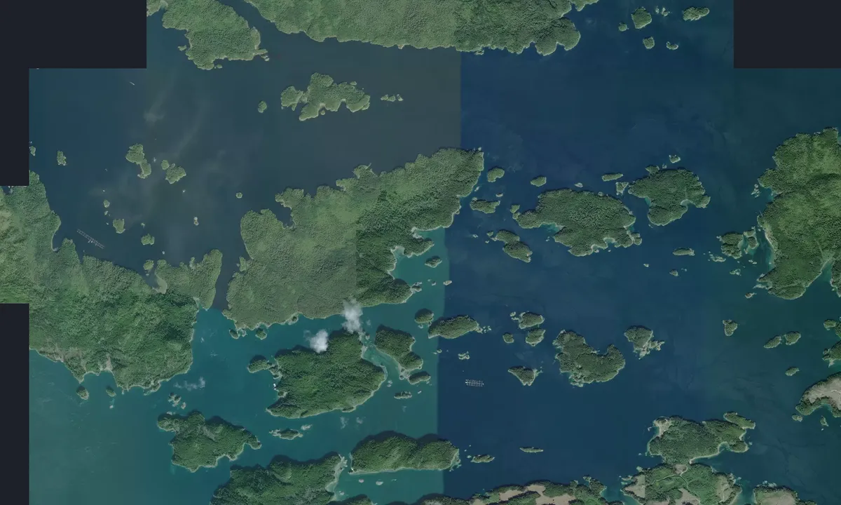 Flyfoto av Crease Island
