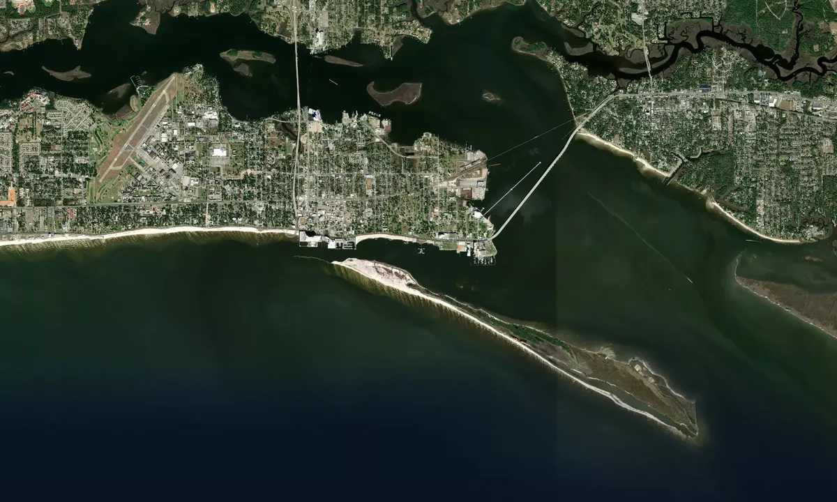 Flyfoto av Deer Island