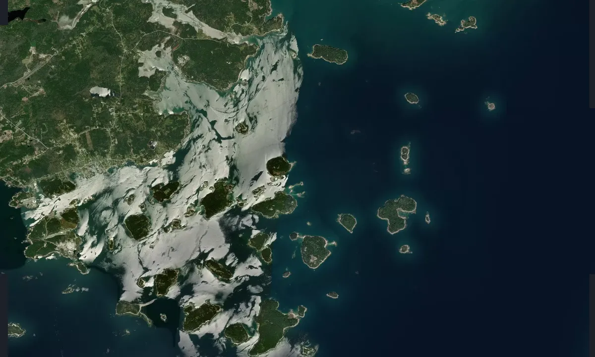 Flyfoto av Devil Island