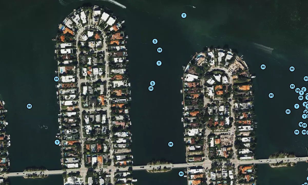 Satelite image of Di Lido - Rivo Alto (north) -- Overnight Anchoring