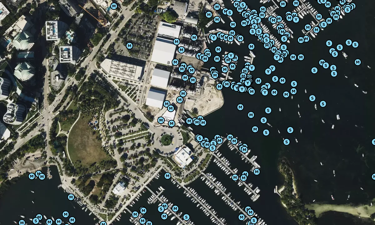 Satelite image of Dinner Key Boat Yard