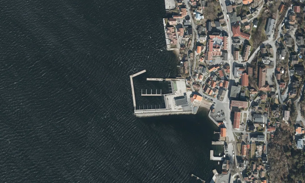 Flyfoto av Drøbak Gjestehavn