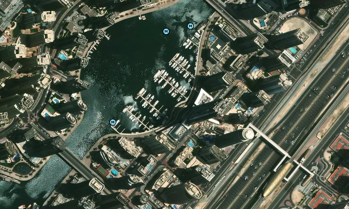 Satelite image of Dubai Marina Yacht Club