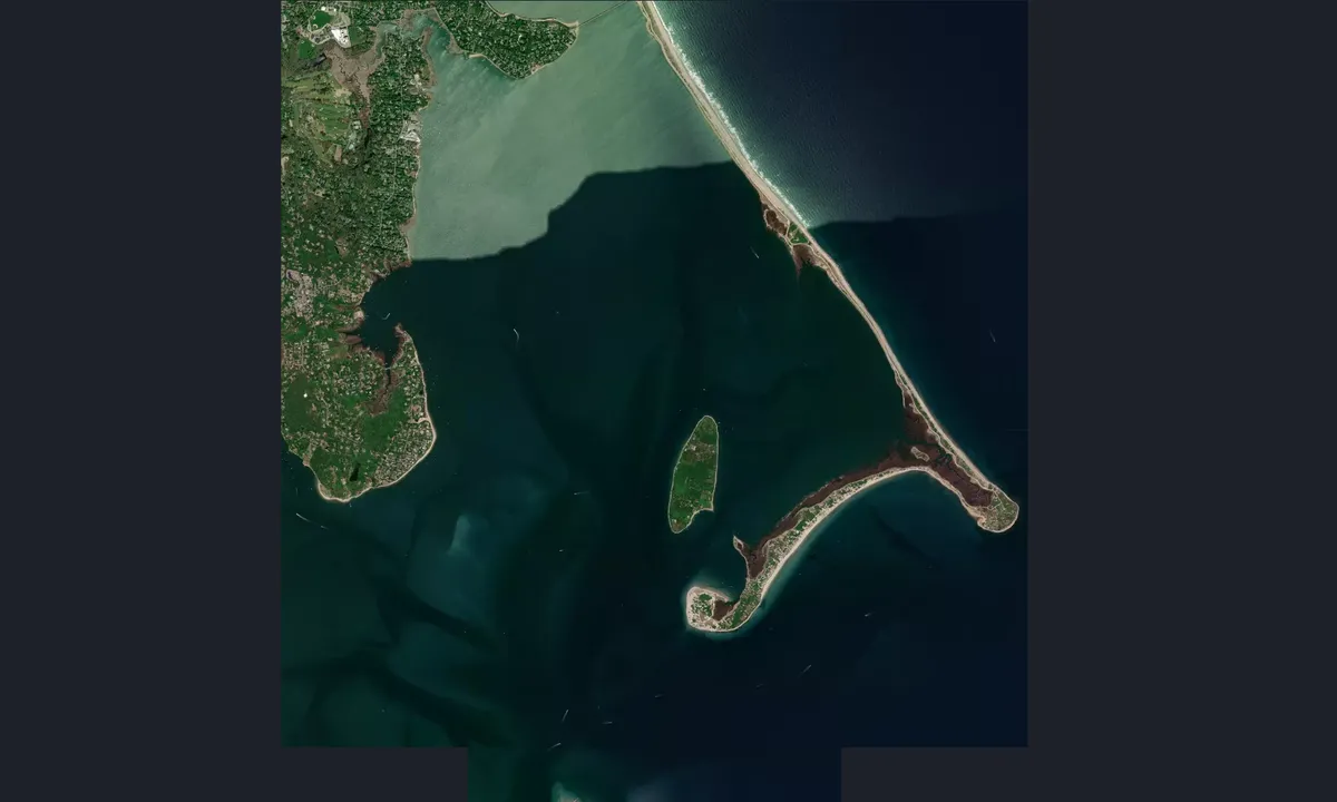 Flyfoto av Duxbury Bay
