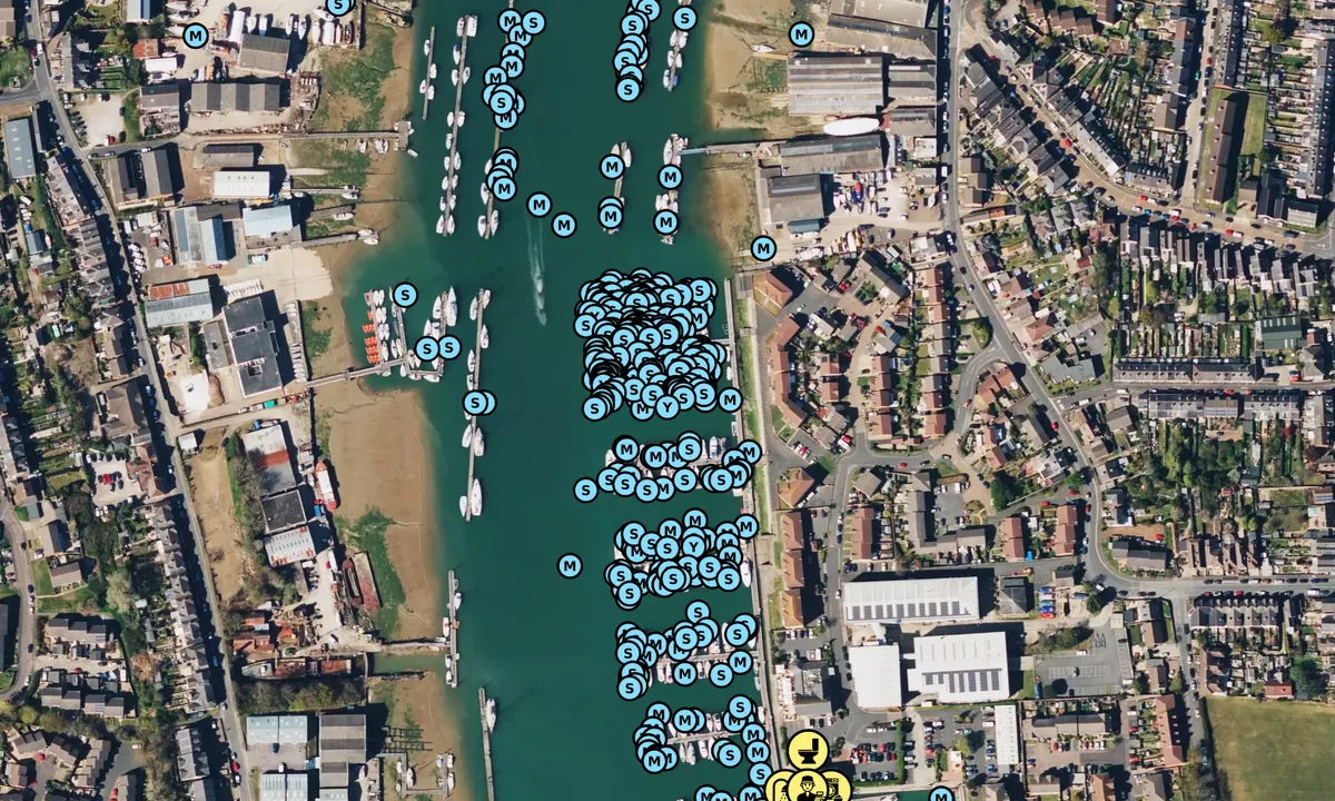 Satelite image of East Cowes Marina - Isle of Wight