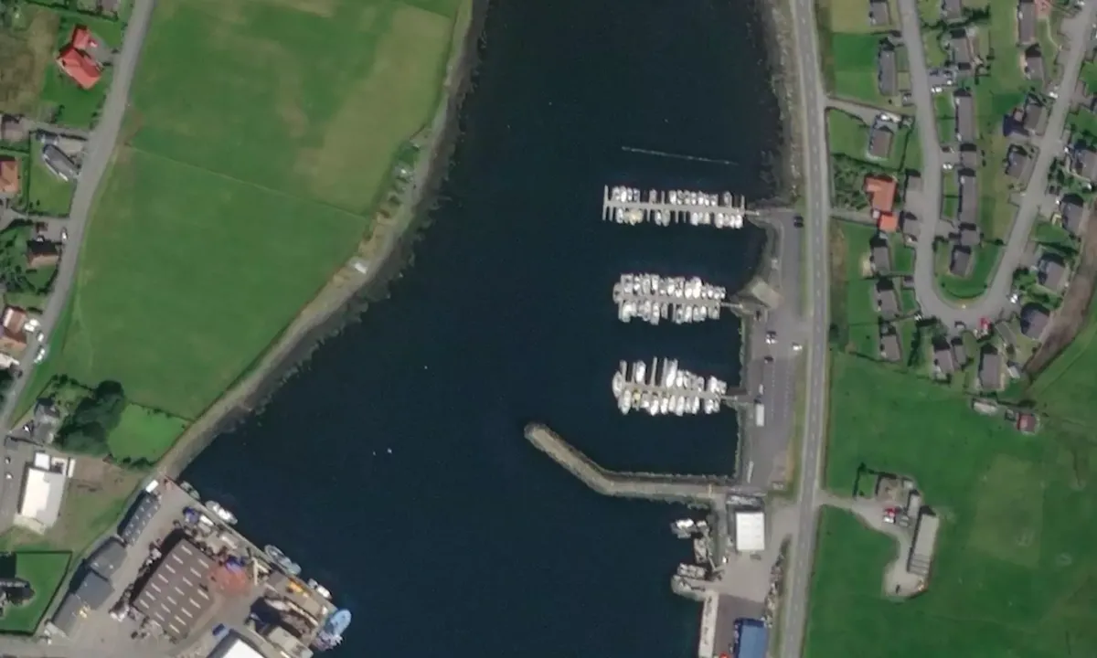 Satelite image of East Voe Marina