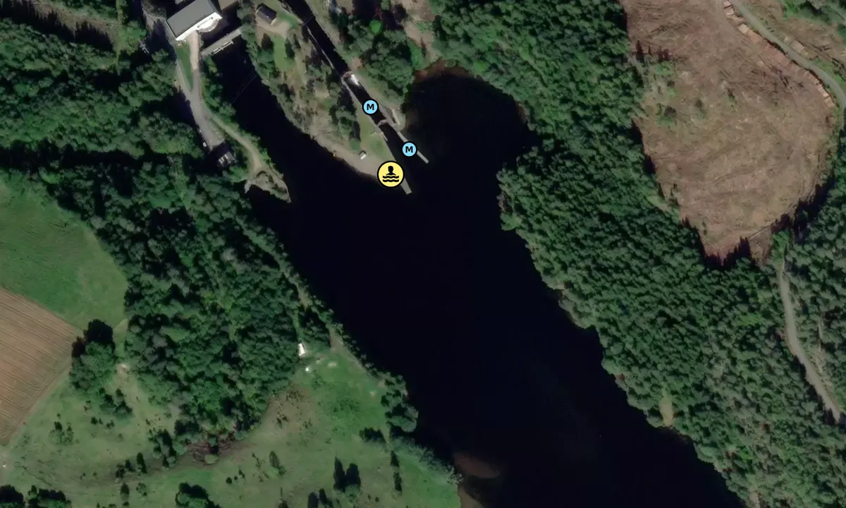 Satelite image of Eidsfoss Sluse