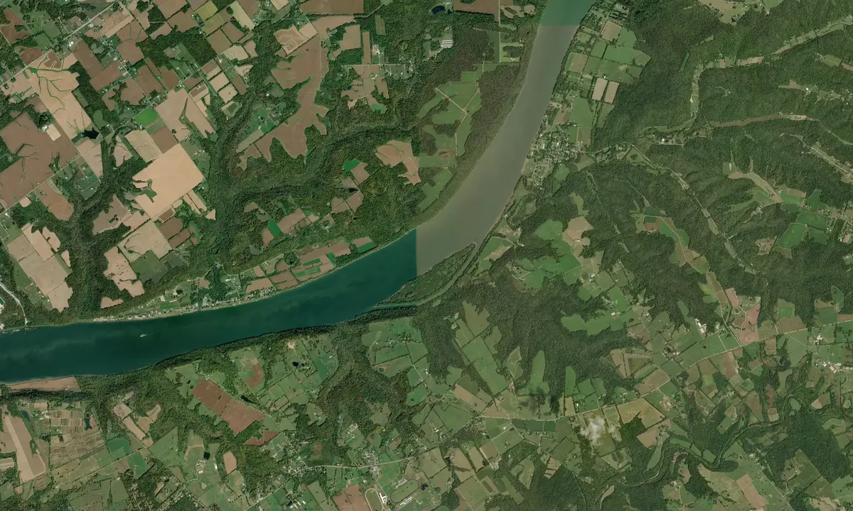 Flyfoto av Eighteen Mile Island