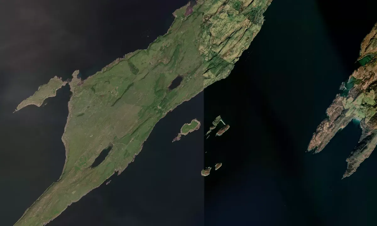 Flyfoto av Eilean nan Gamhna