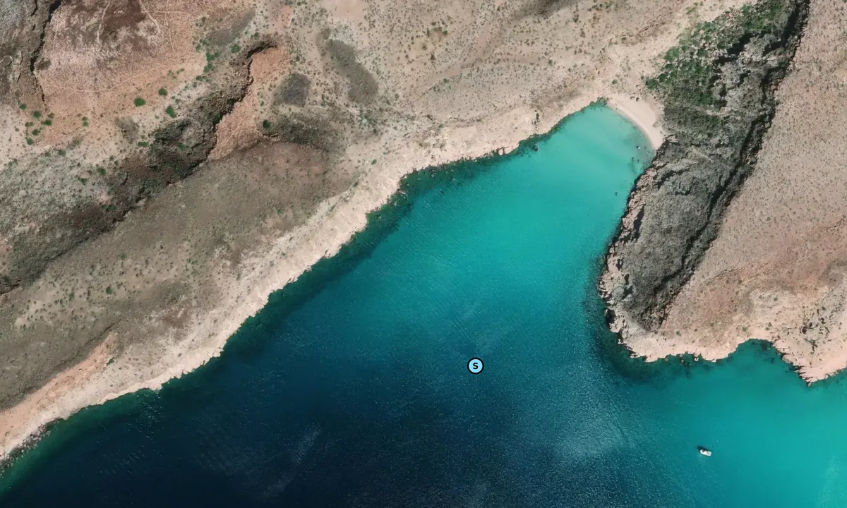 Satelite image of Ensenada Grande North: Best spot when strong North
