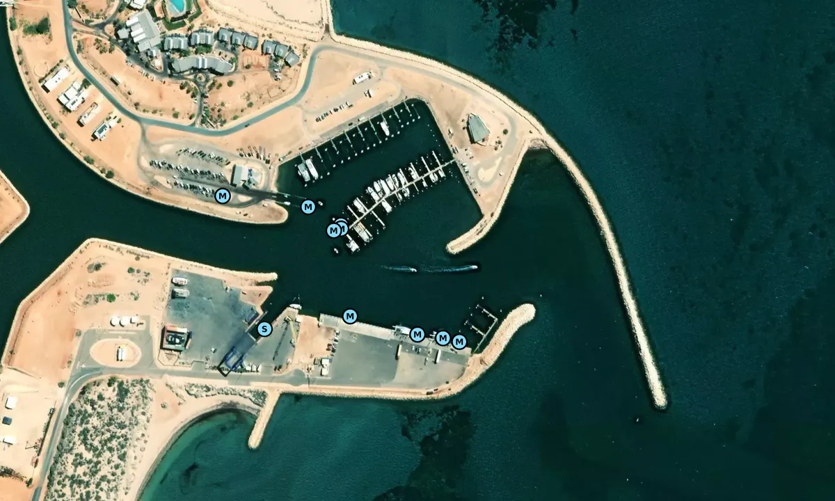Satelite image of Exmouth Boat Harbour