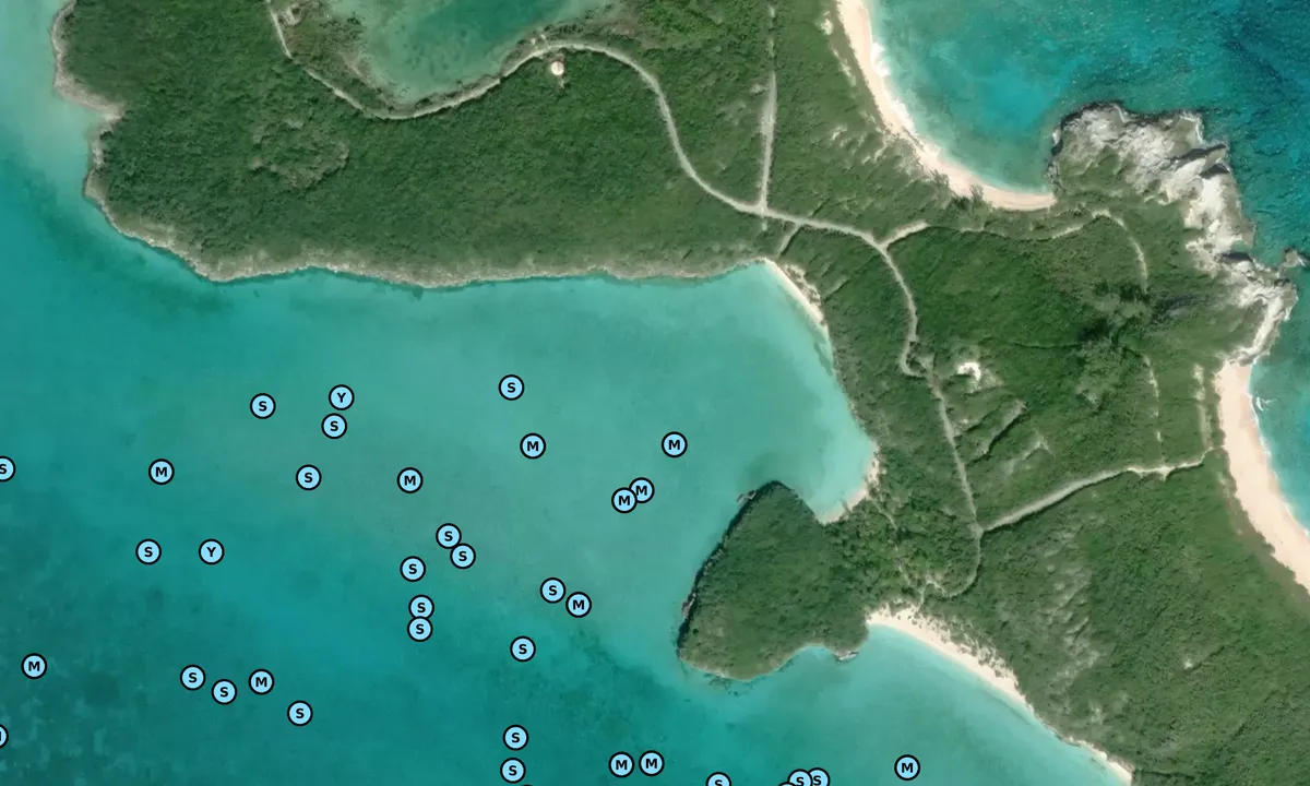 Satelite image of Exuma Island