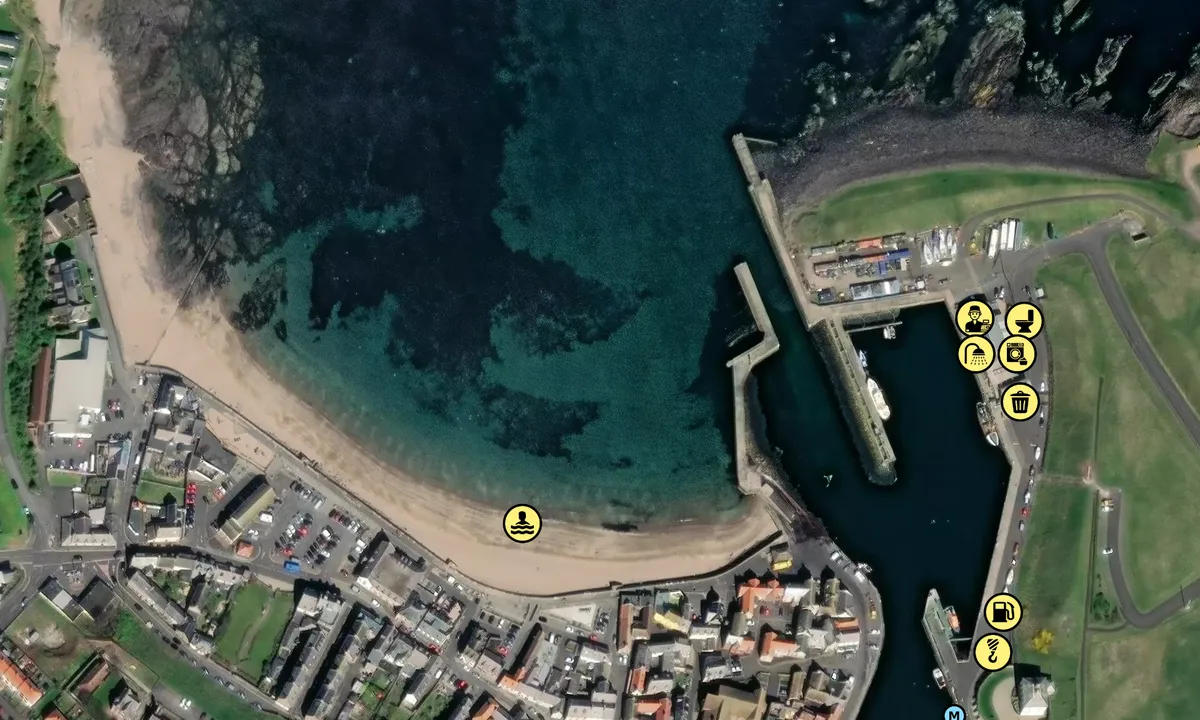 Satelite image of Eyemouth Beach