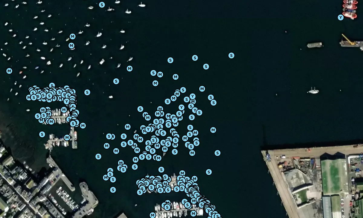 Satelite image of Falmouth Inner Harbour