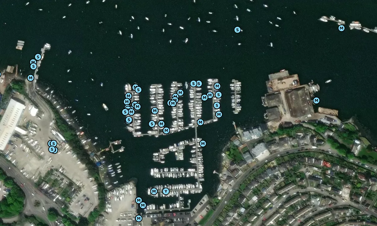 Satelite image of Falmouth Marina - Cornwall