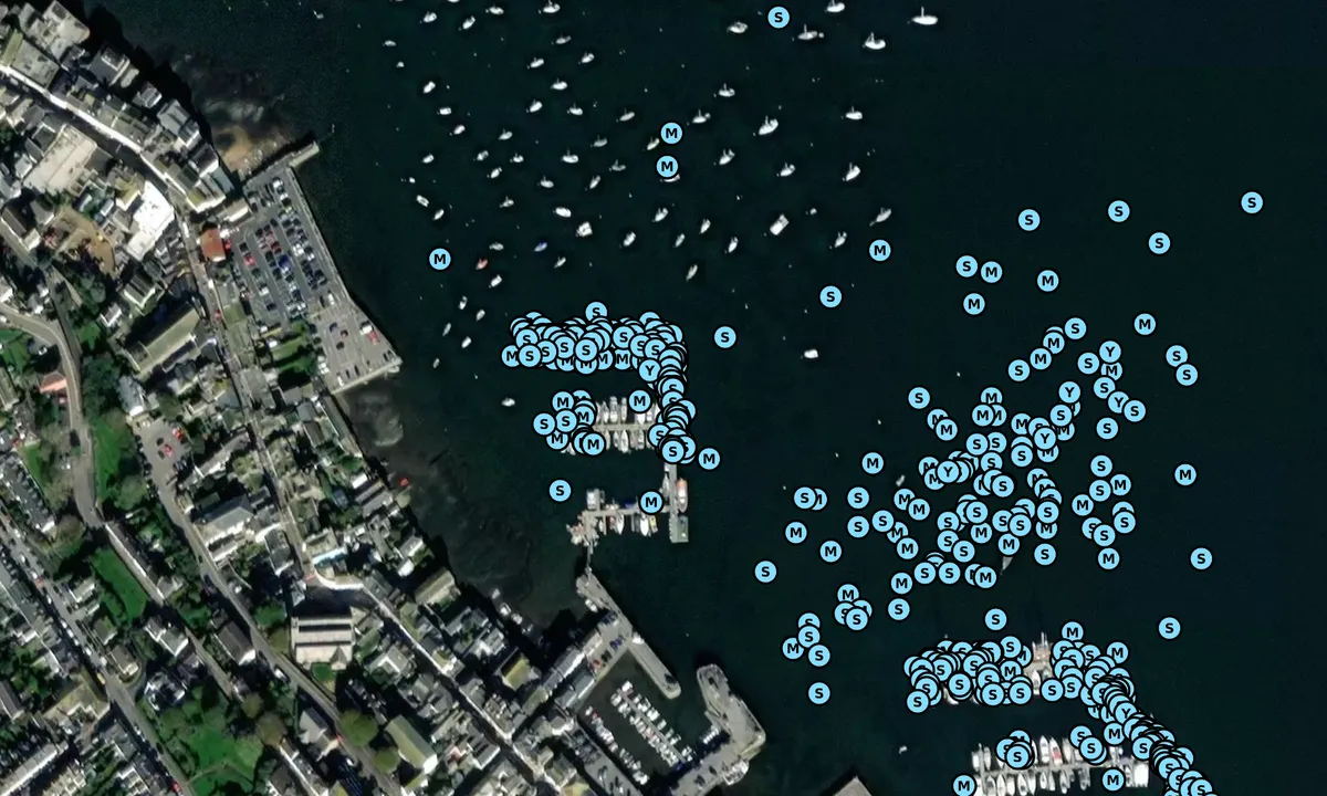 Satelite image of Falmouth Yacht Haven