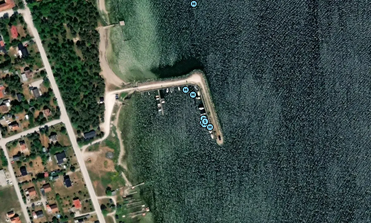 Flyfoto av Fårösund - Småbåtshamnen