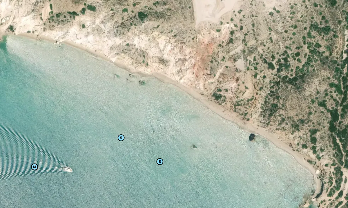 Satelite image of Firiplaka Beach
