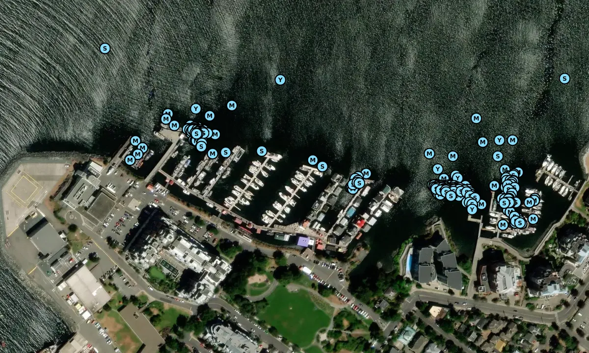 Satelite image of Fisherman's Wharf Victoria