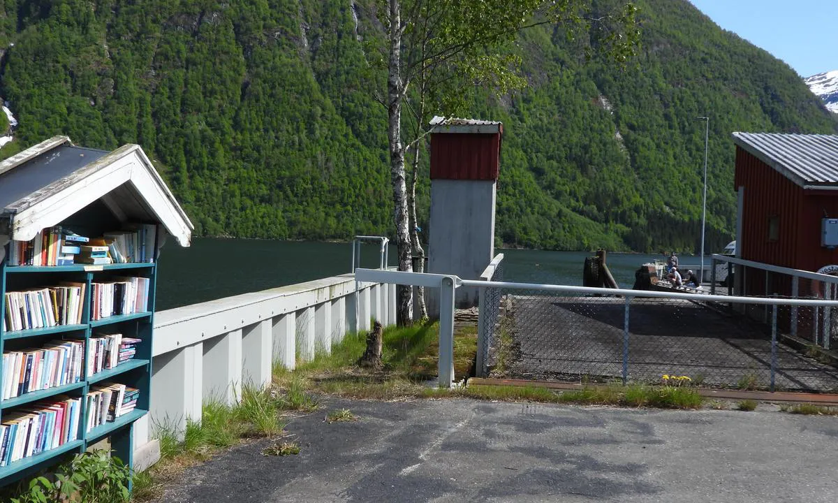 Jetty for ferry and book shop.   This jettey was used before Fjærland got tunnell/road.