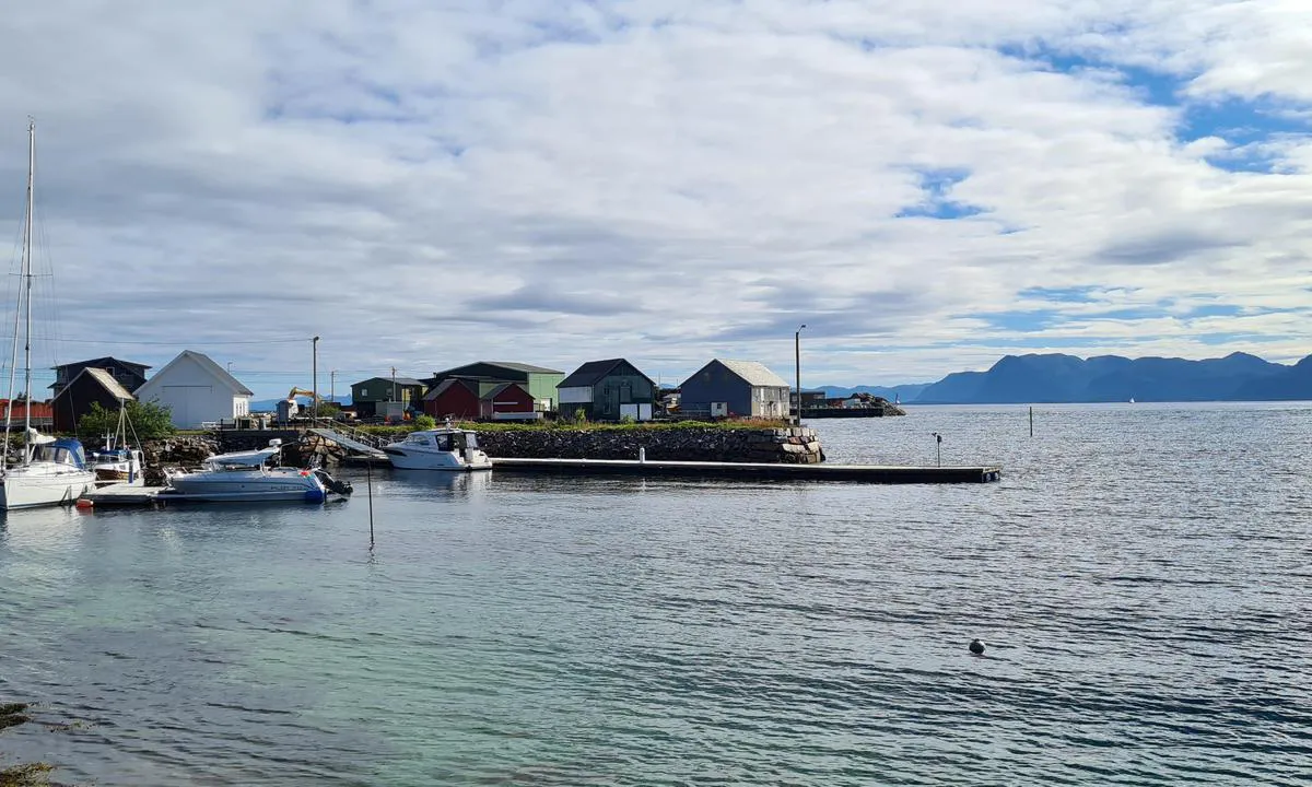 Fjørtoft Småbåthavn: 10 gjesteplasser ved bryggen der det ligger en båt helt fremme på bryggen