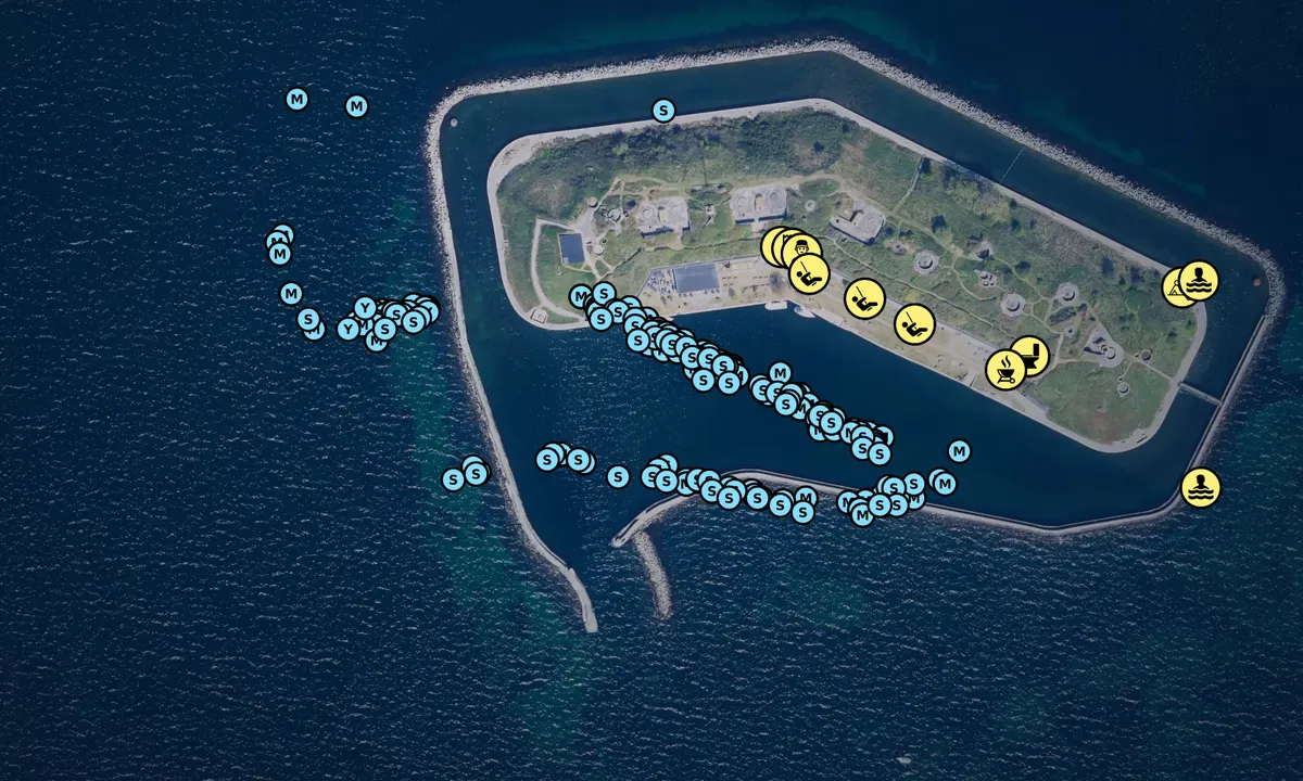 Satelite image of Flakfortet