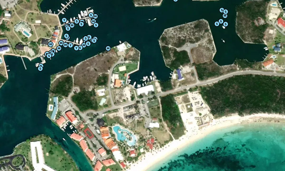 Satelite image of Flamingo Bay Hotel and Marina