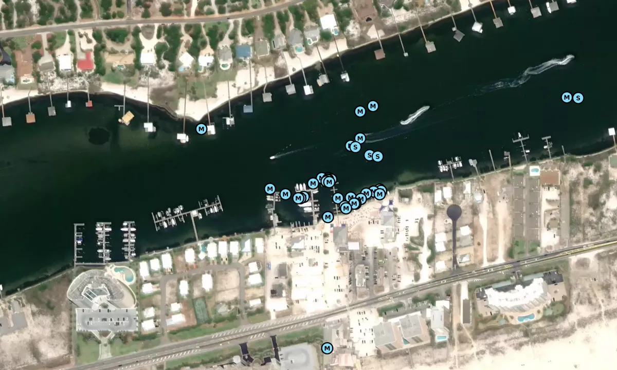 Satelite image of Flora-Bama Lounge and Package