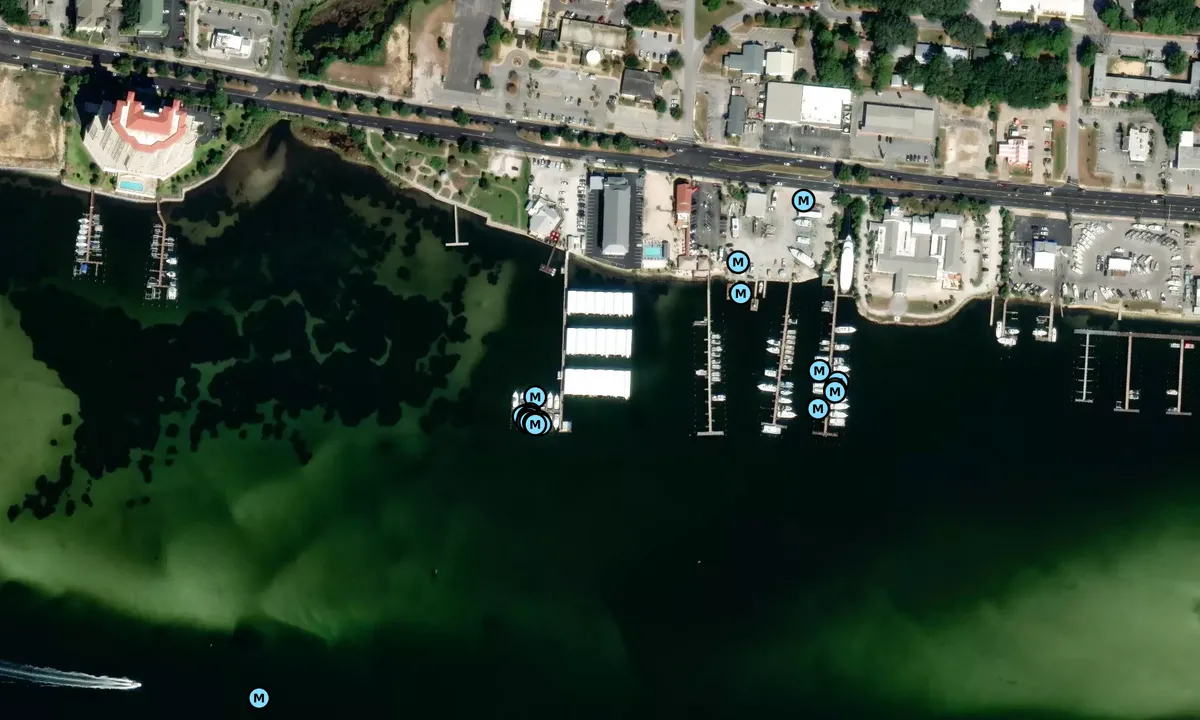 Satelite image of Fort Walton Yacht Basin