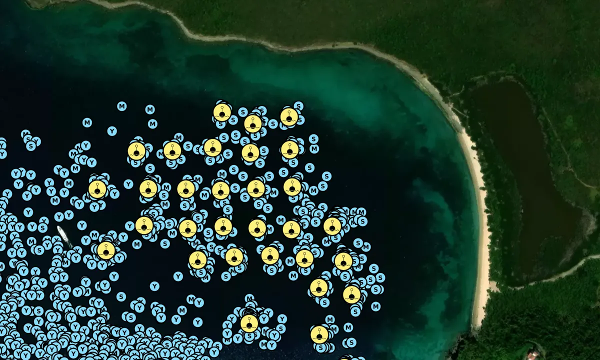 Satelite image of Francis Bay - Cruz Bay