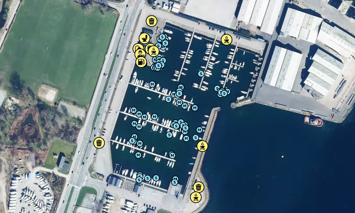Satelite image of Fredericia Lystbådehavn