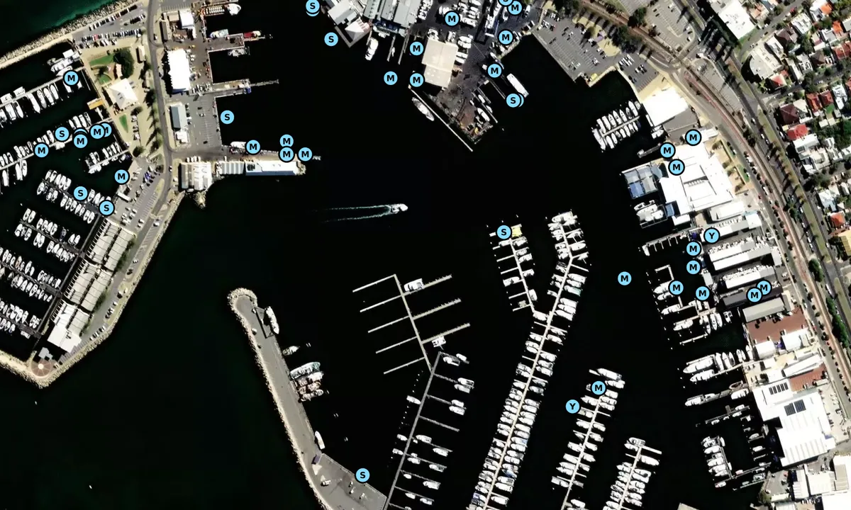 Satelite image of Fremantle Fishing Boat Harbour