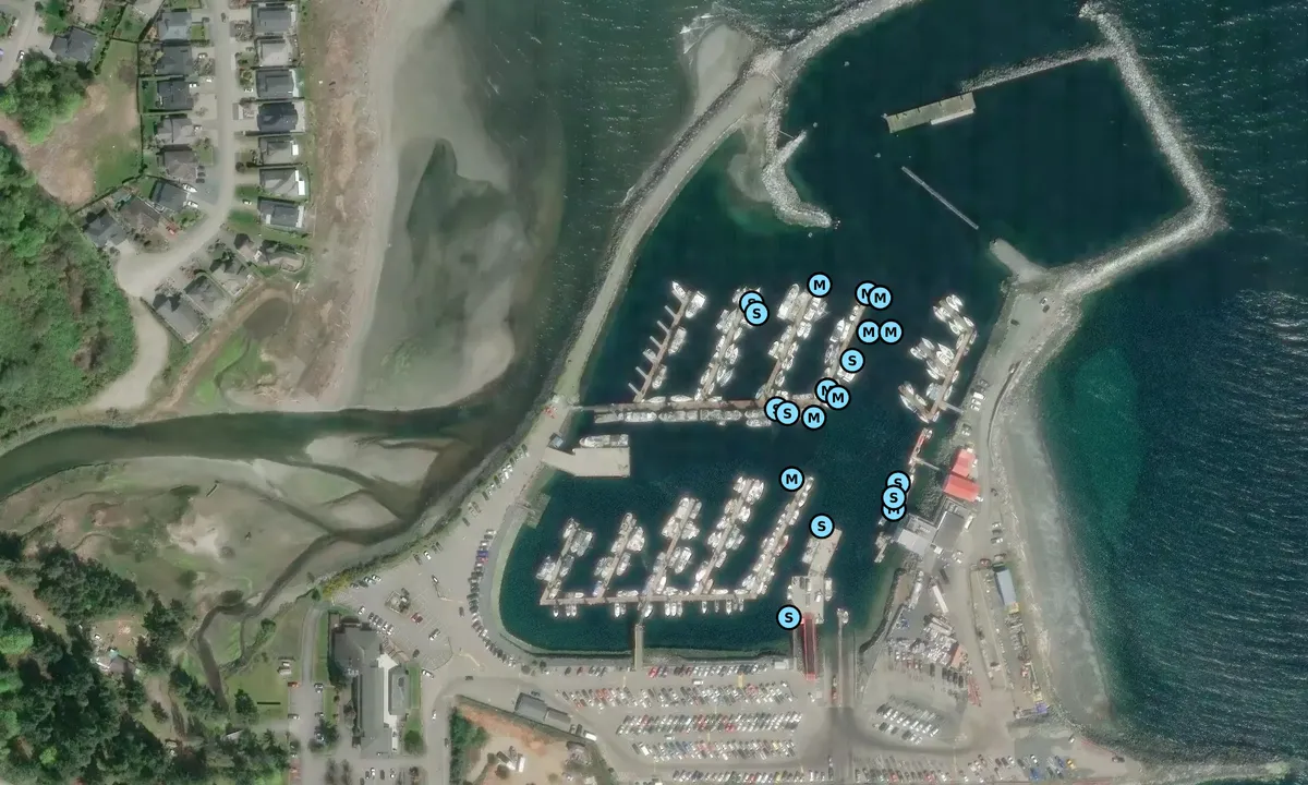Satelite image of French Creek Harbour Authority