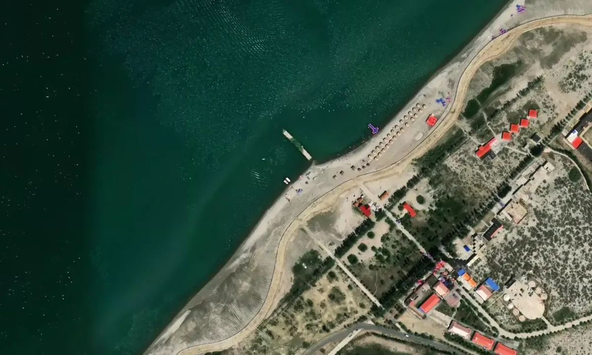 Satelite image of Fuhai County, Altay Prefecture, Xinjiang, China