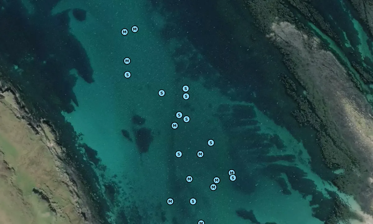 Satelite image of Gallanach Bay, Muck