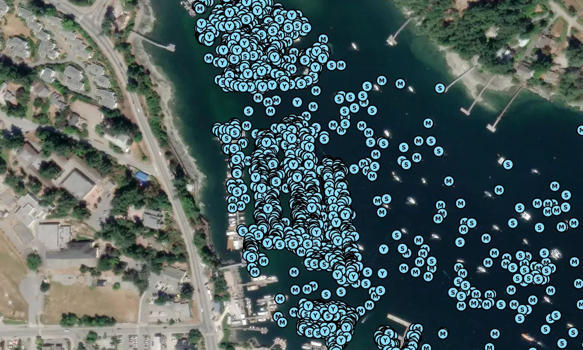 Satelite image of Ganges Marina - Galiano Island