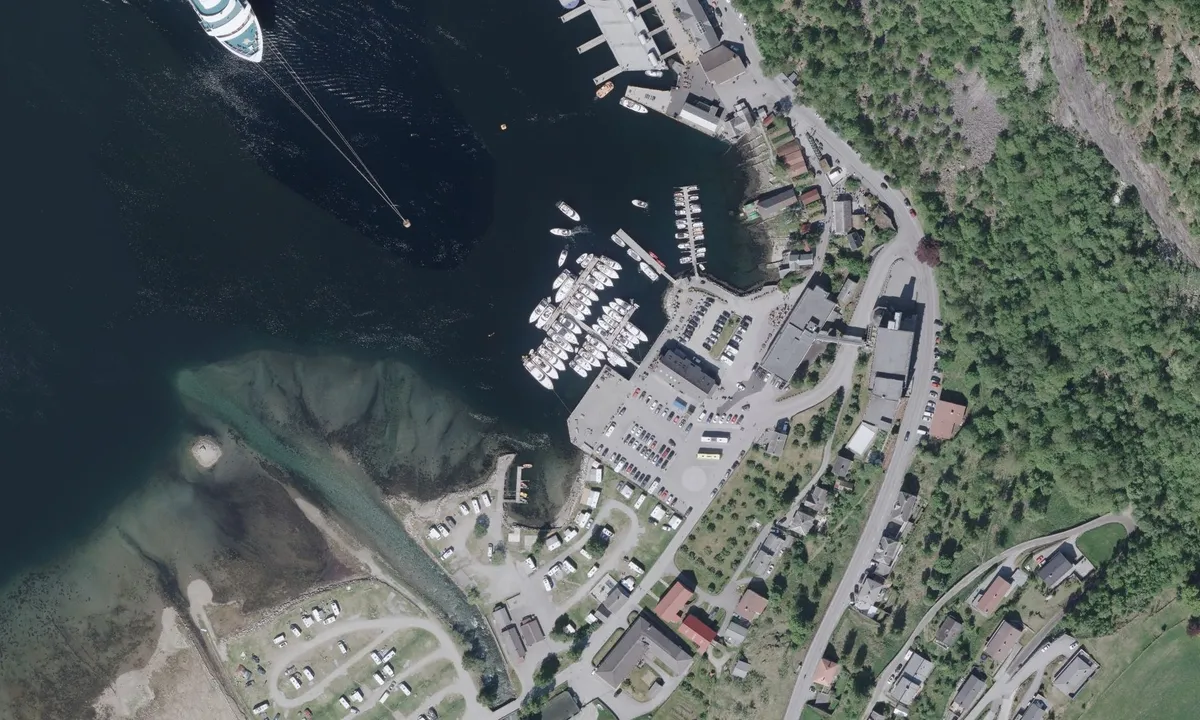 Flyfoto av Geirangerfjorden Marina