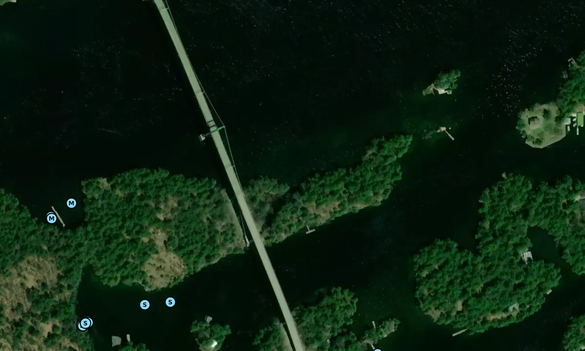 Satelite image of Georgina Island East Dock (Parks Canada)