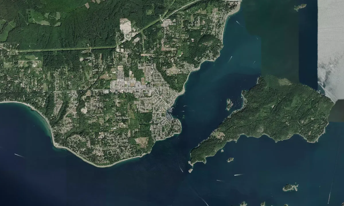 Flyfoto av Gibsons Landing Harbour Authority