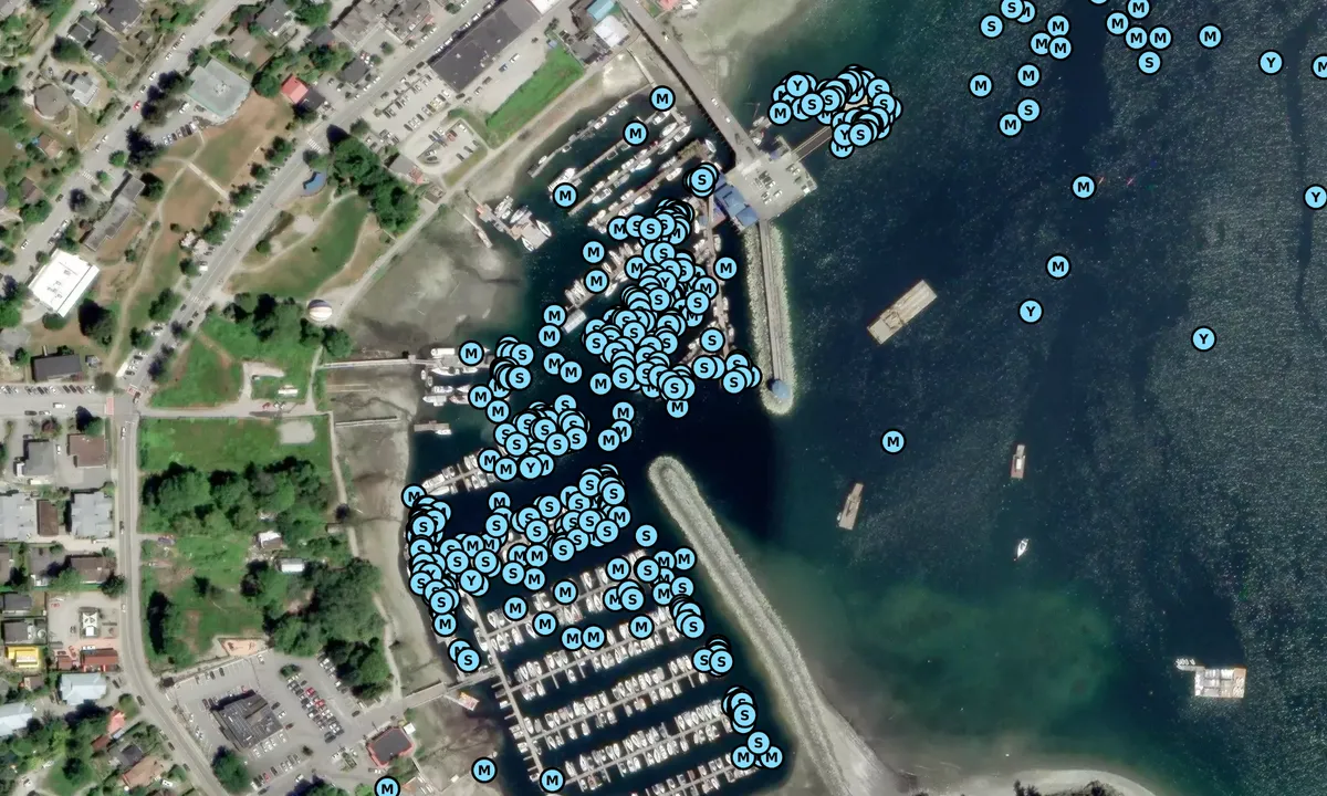 Satelite image of Gibsons Marina