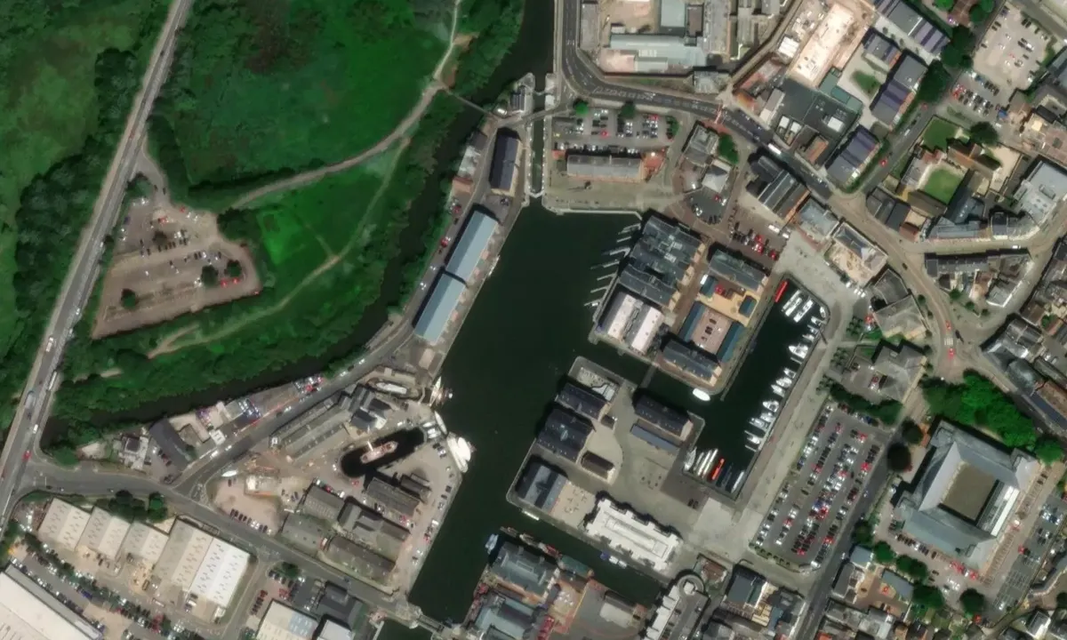 Satelite image of Gloucester Docks