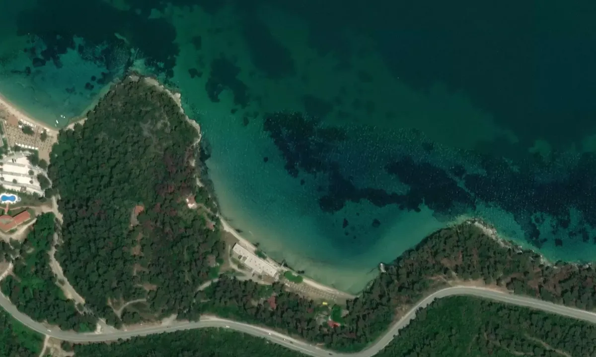 Satelite image of glyfada beach