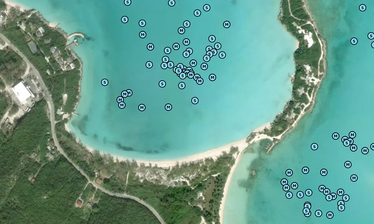 Satelite image of Goat Cay North