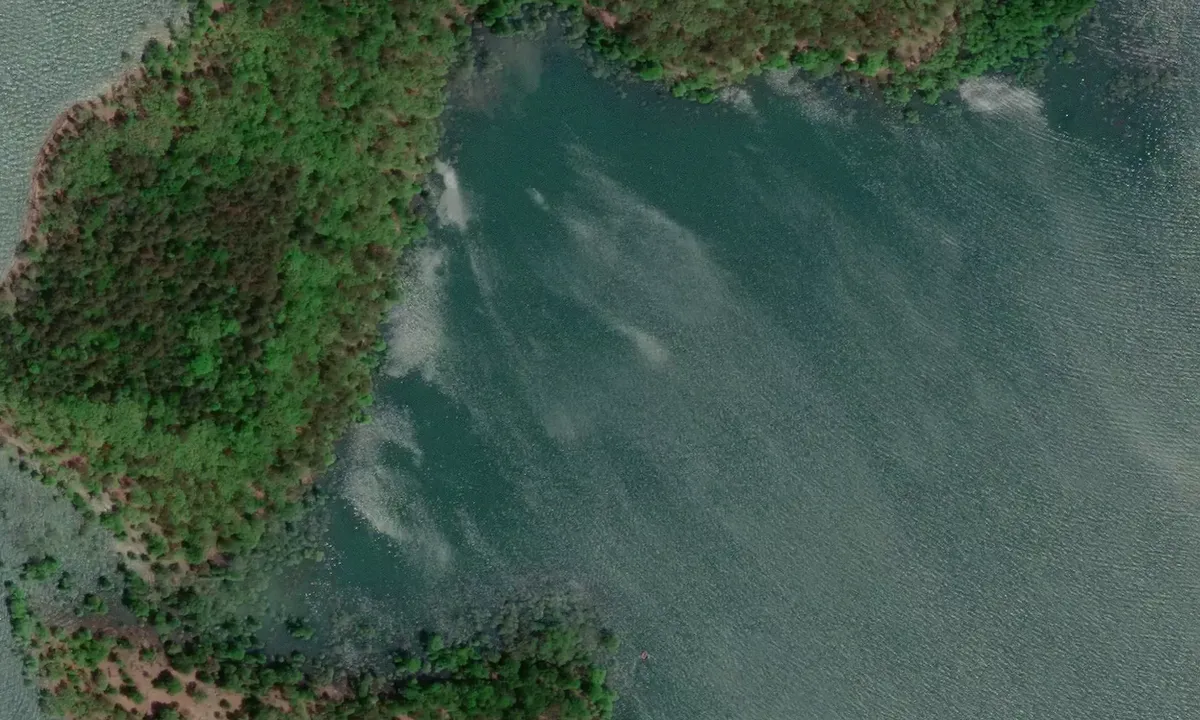 Satelite image of Goat Island - Heber Springs