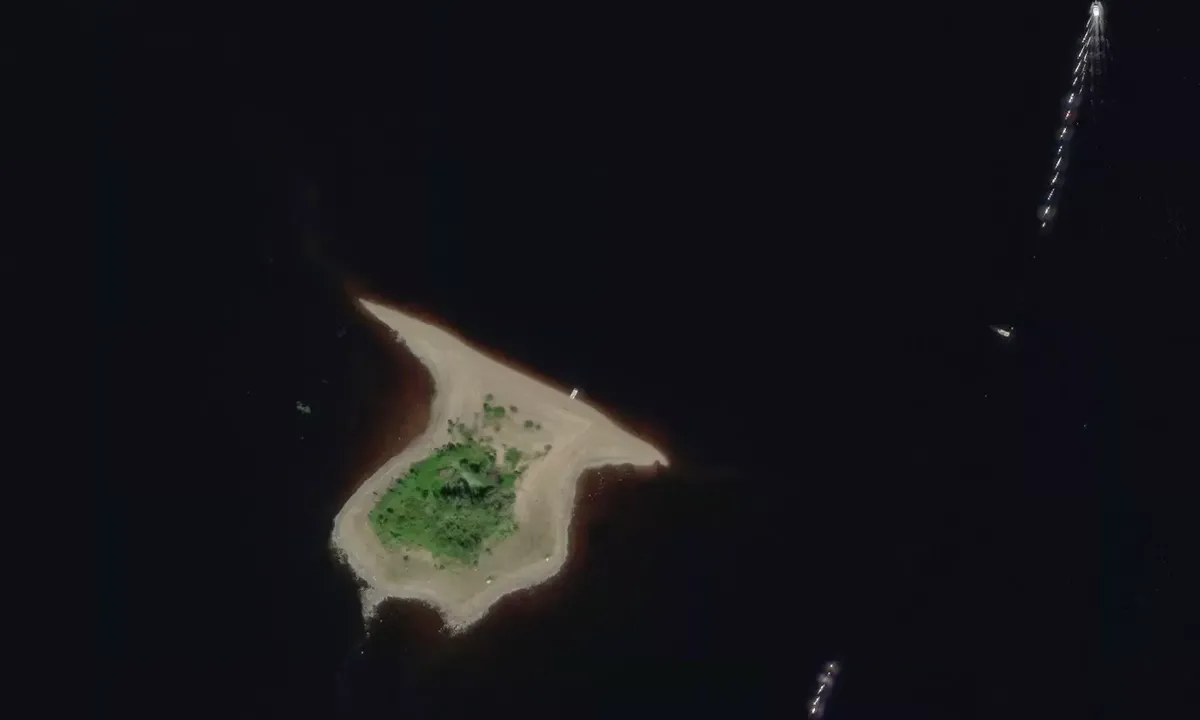 Satelite image of Goat Island - Wuhrs Beach
