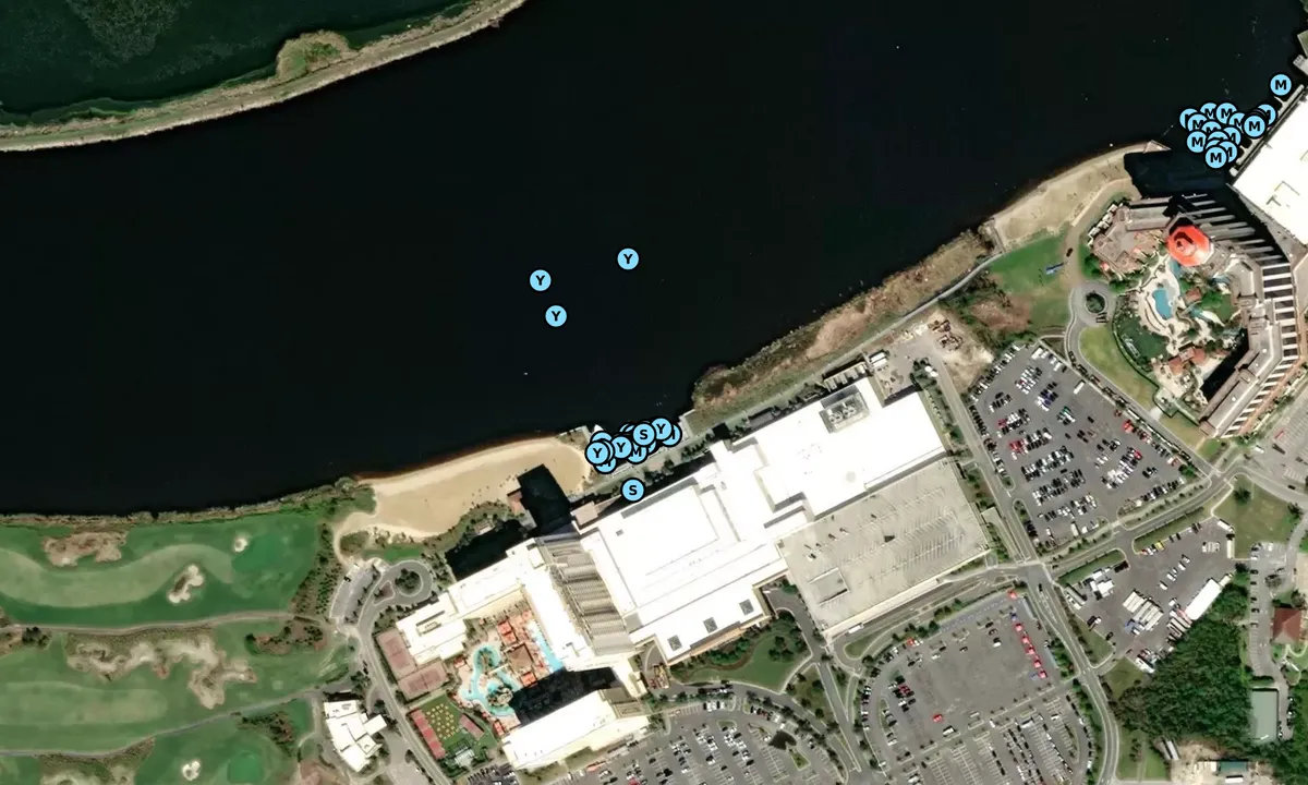 Satelite image of Golden Nugget Lake Charles