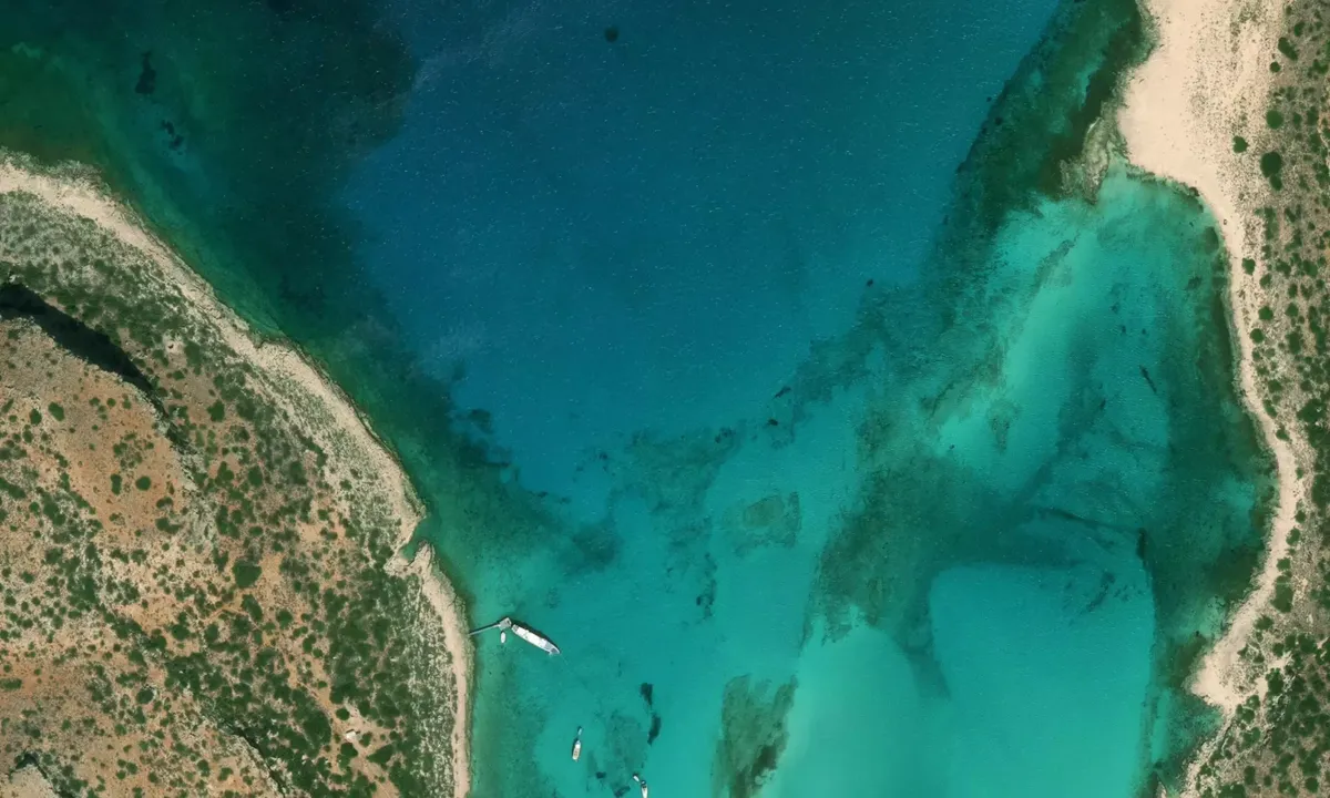 Flyfoto av Gramvousa Balos Beach
