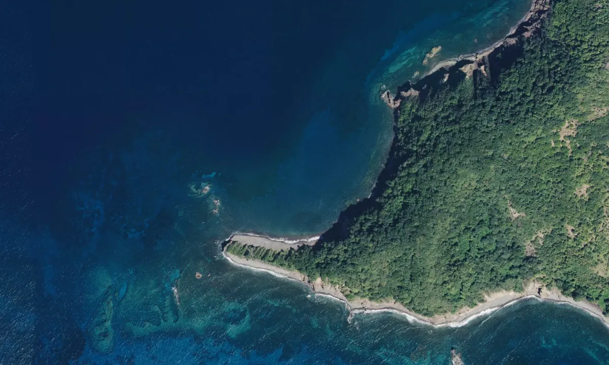 Flyfoto av Grand Ilet, Pointe Basse