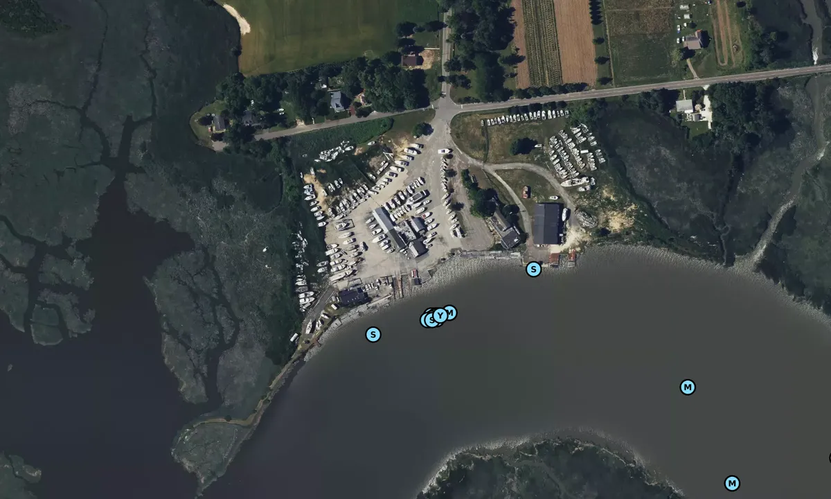 Satelite image of Greenwich Boat Works